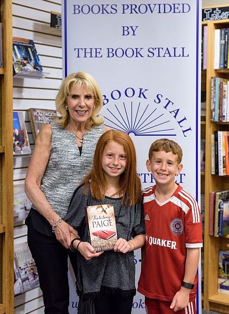 Deby with two young readers at Book Signing at Book Stall, Winnetka, IL