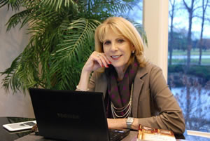 Deby Eisenberg at the computer